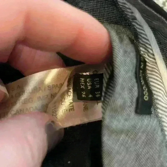 Massimo Dutti Women’s Slim Business Casual Pants Black Size 4 Stretch Ankle Zip - Picture 8 of 15